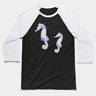 Blue and tan seahorses Baseball T-Shirt